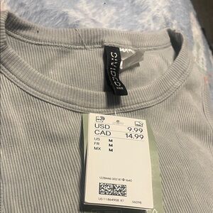 Divided Light Gray Ribbed Top